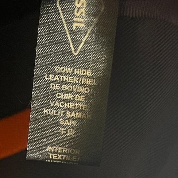 Fossil Emma Pouch Neon Coral Pebbled Leather - Picture 11 of 11